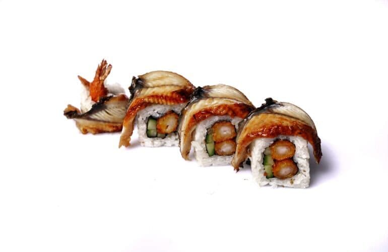 Dragon Roll mit Ebi Fry und Unagi