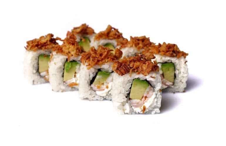Kaiser InsideOut mit Crevetten, Avocado und Röstzwiebeln